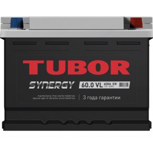 А/Б TUBOR synergy 60А/ч о/п низкий 175 мм